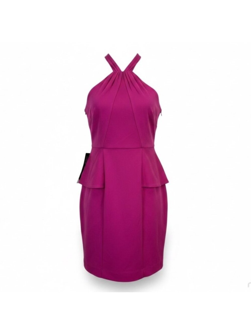 Bebe Women’s Pink Spandex Cocktail Dress Halter Peplum Style Size S